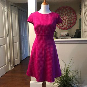 Magenta Cap Sleeve Fit & Flare Dress - size 14